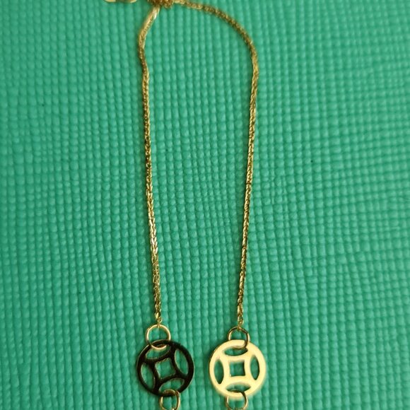 18k Bracelet with small balls and cute money catcher design as charm - Picture 3 of 16